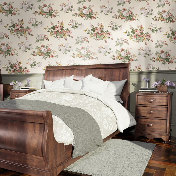 Laura Ashley Rosemore Behang - Bloemen - 10mx52cm - Beige