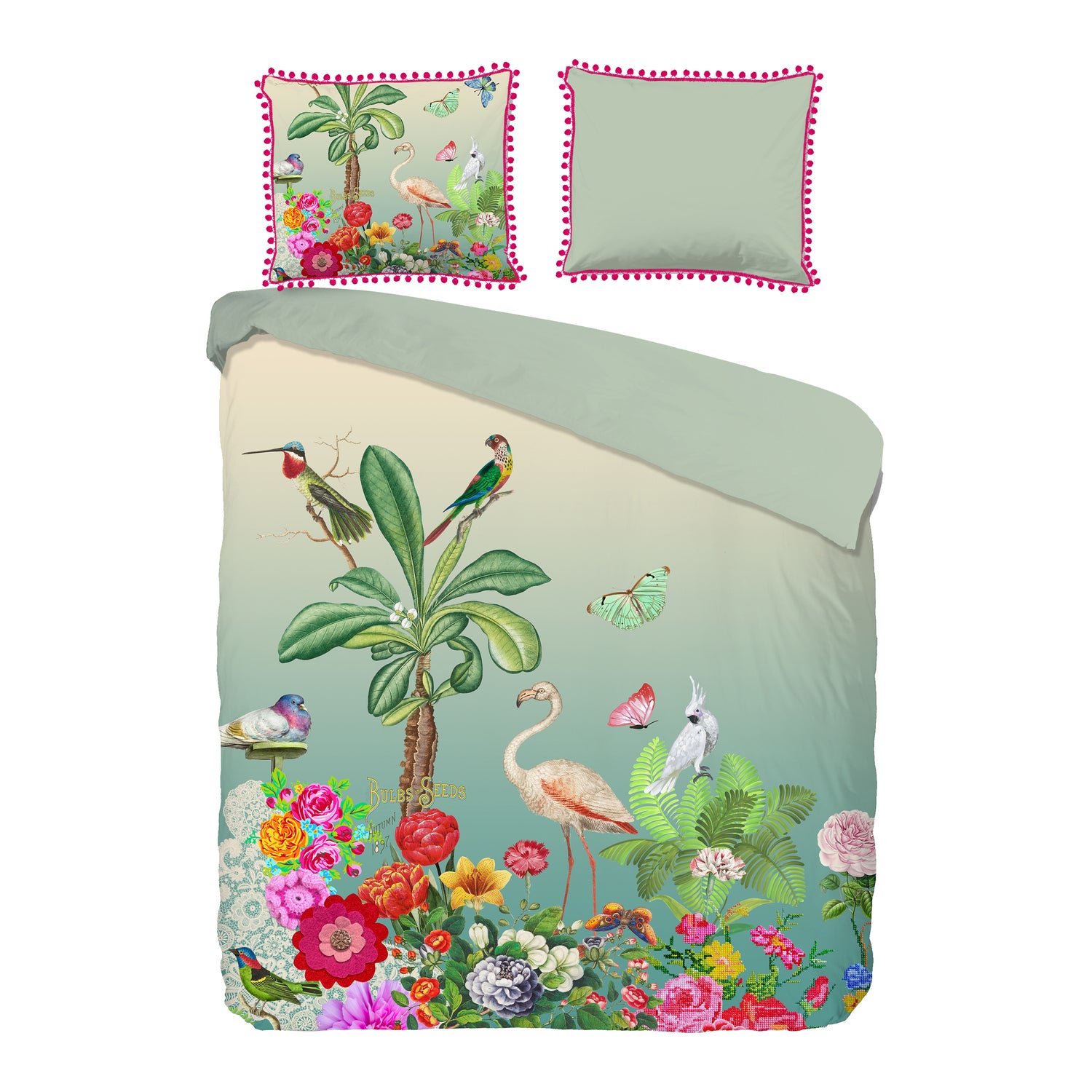 Happiness Botanica Dekbedovertrek 140 x 220 cm - Groen