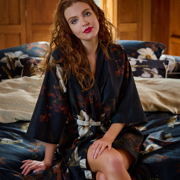 Essenza Daffodils Reunited Dekbedovertrek 200 x 220 cm - Zwart