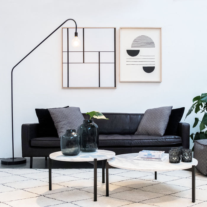 Furnified - Marmeren Salontafel - Leonard - Wit Marmer - Ø58cm