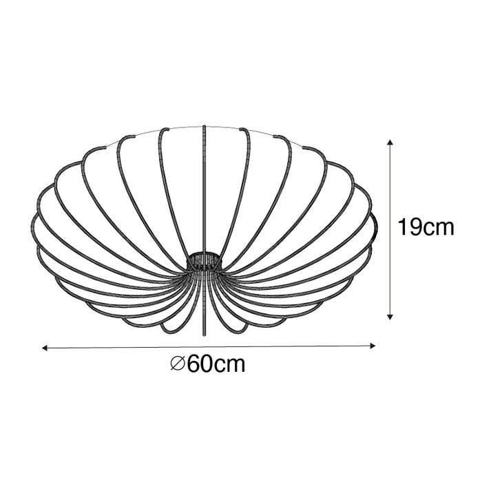 QAZQA Japandi plafondlamp goud 60cm 5-lichts - Plu
