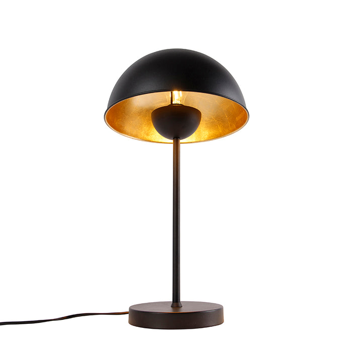 QAZQA Retro tafellamp mushroom zwart met goud - Magnax