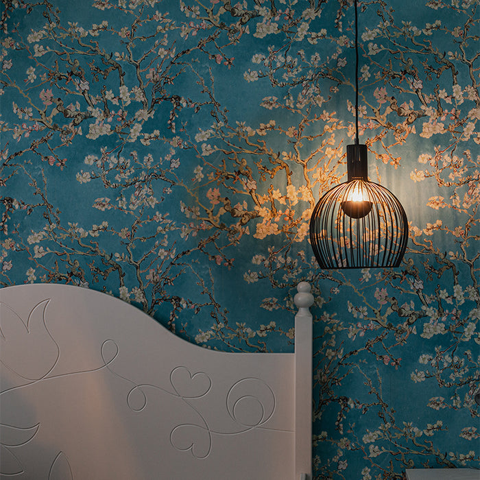 QAZQA Design ronde hanglamp zwart 30 cm - Dos