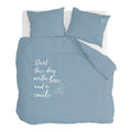 Walra Smile with Love Dekbedovertrek 200 x 220/240 cm - Jeans blauw