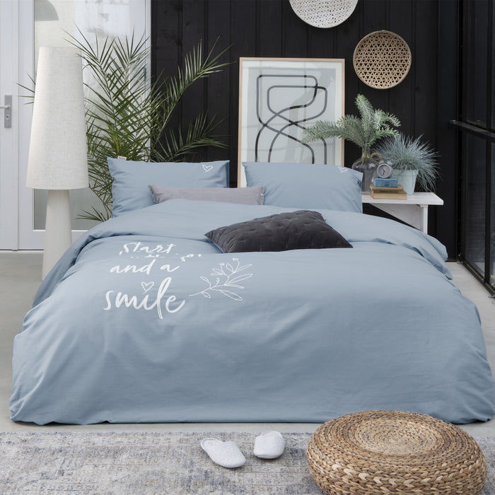 Walra Smile with Love Dekbedovertrek 200 x 220/240 cm - Jeans blauw