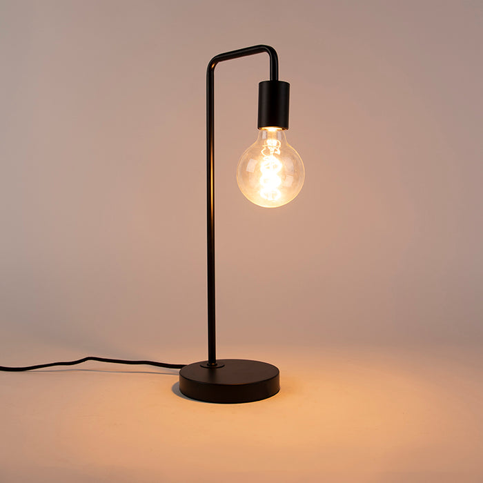 QAZQA Moderne zwarte tafellamp - Facil