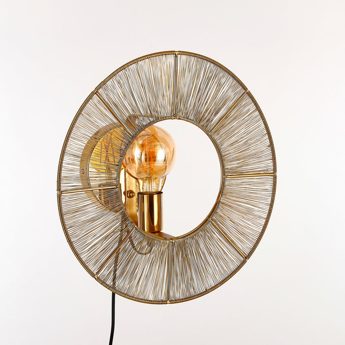 Mica Decorations Bodil Wandlamp - H18 x Ø40 cm - Metaal - Goud