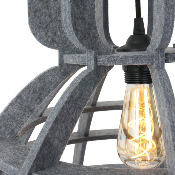 Het Lichtlab Hanglamp no.19 xl industrielamp PET donker grijs vilt