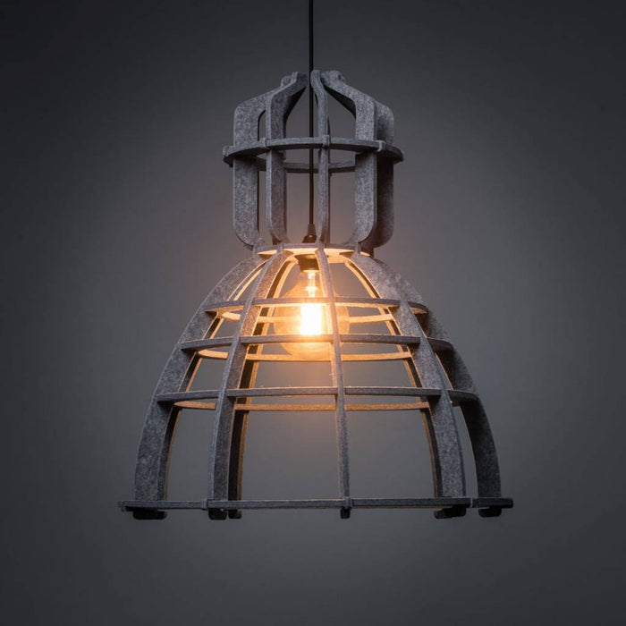 Het Lichtlab Hanglamp no.19 xl industrielamp PET donker grijs vilt