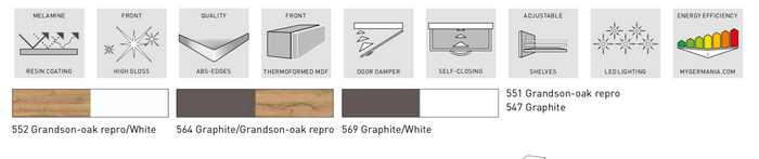 Germania Mauresa Wastafelonderkast Small Wit | Grijs