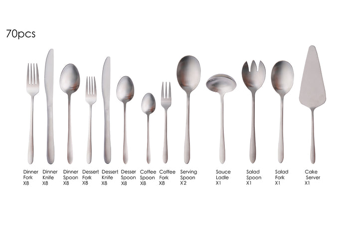 Buccan - Bestekset - London - 70 delig - Zilver