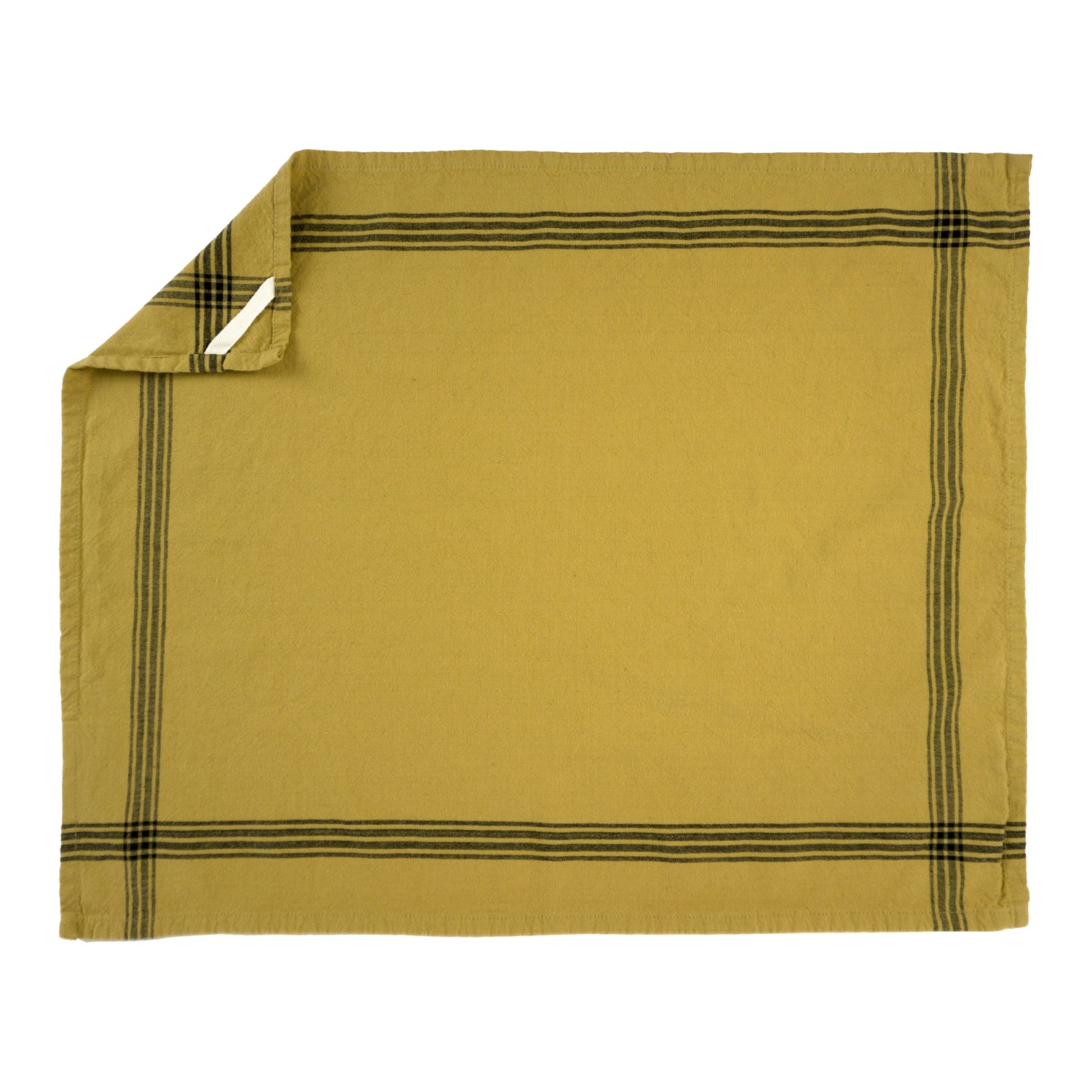 KOOK Washed Theedoek - Mosterd