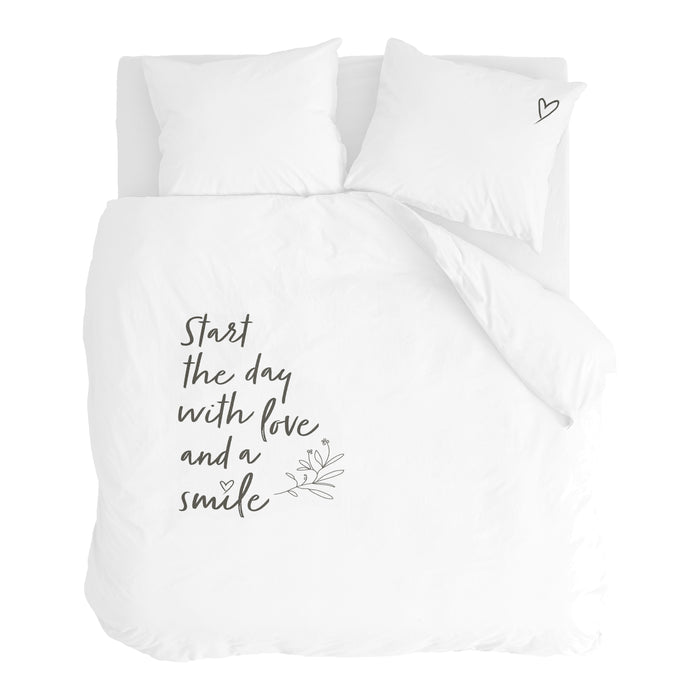 Walra Smile with Love Dekbedovertrek 200 x 220/240 cm - Wit