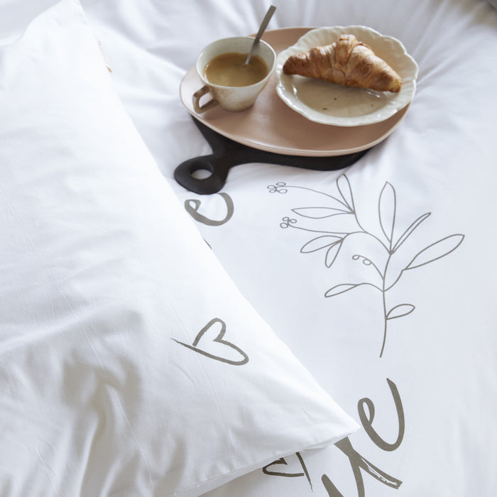 Walra Smile with Love Dekbedovertrek 200 x 220/240 cm - Wit