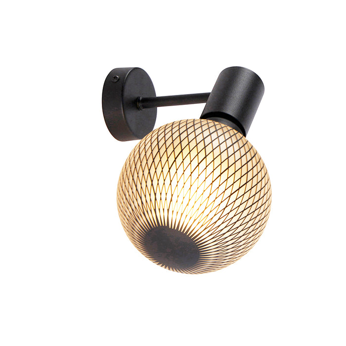 QAZQA LED Wandlamp facil - Zwart - Design - D 13cm