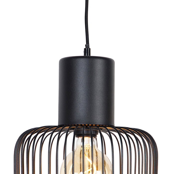 QAZQA Hanglamp baya - Zwart - Design - L 120cm