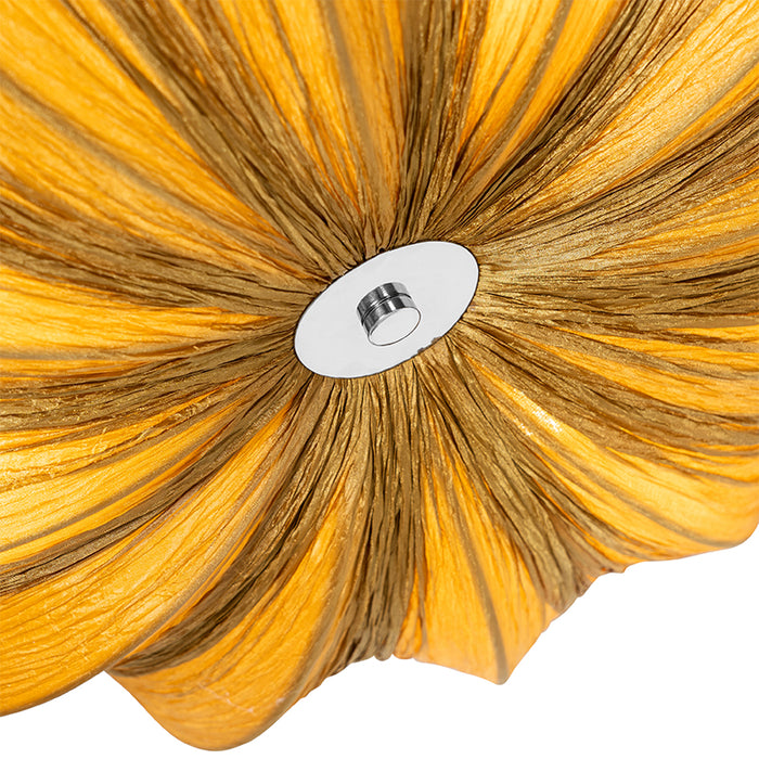 QAZQA Japandi plafondlamp goud zijden 52cm 3-lichts - Plu