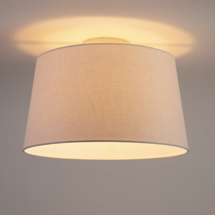 QAZQA Plafondlamp met linnen kap wit 35 cm - Combi wit