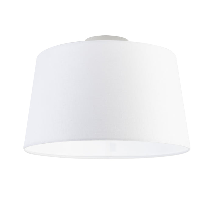 QAZQA Plafondlamp met linnen kap wit 35 cm - Combi wit