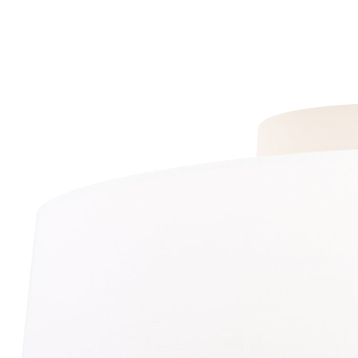 QAZQA Plafondlamp met linnen kap wit 35 cm - Combi wit