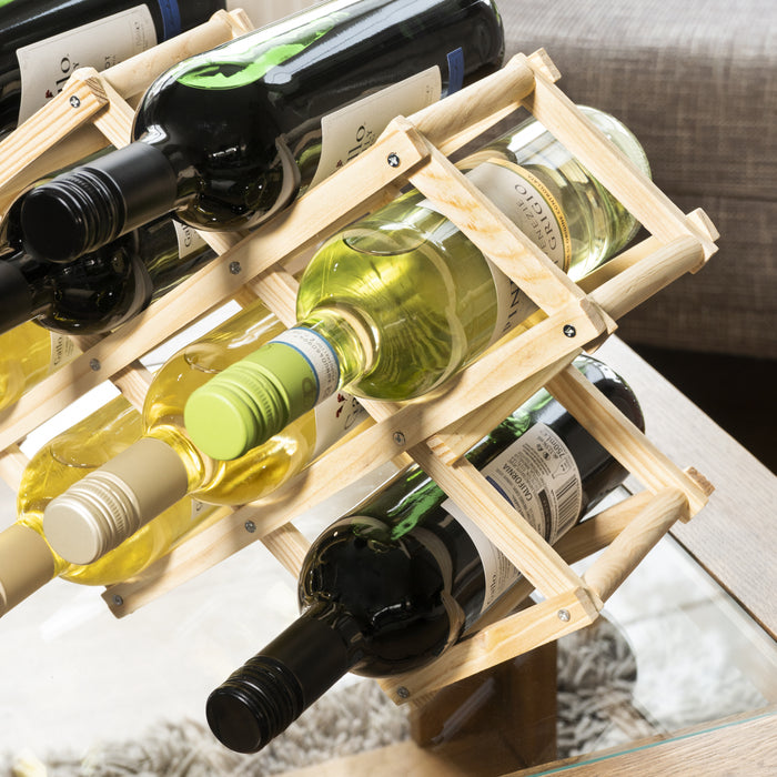 QUVIO Houten wijnrek voor 10 flessen