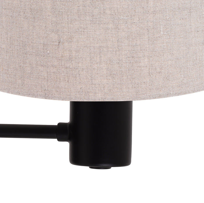 Light & Living Montana wandlamp zwart met beige kap