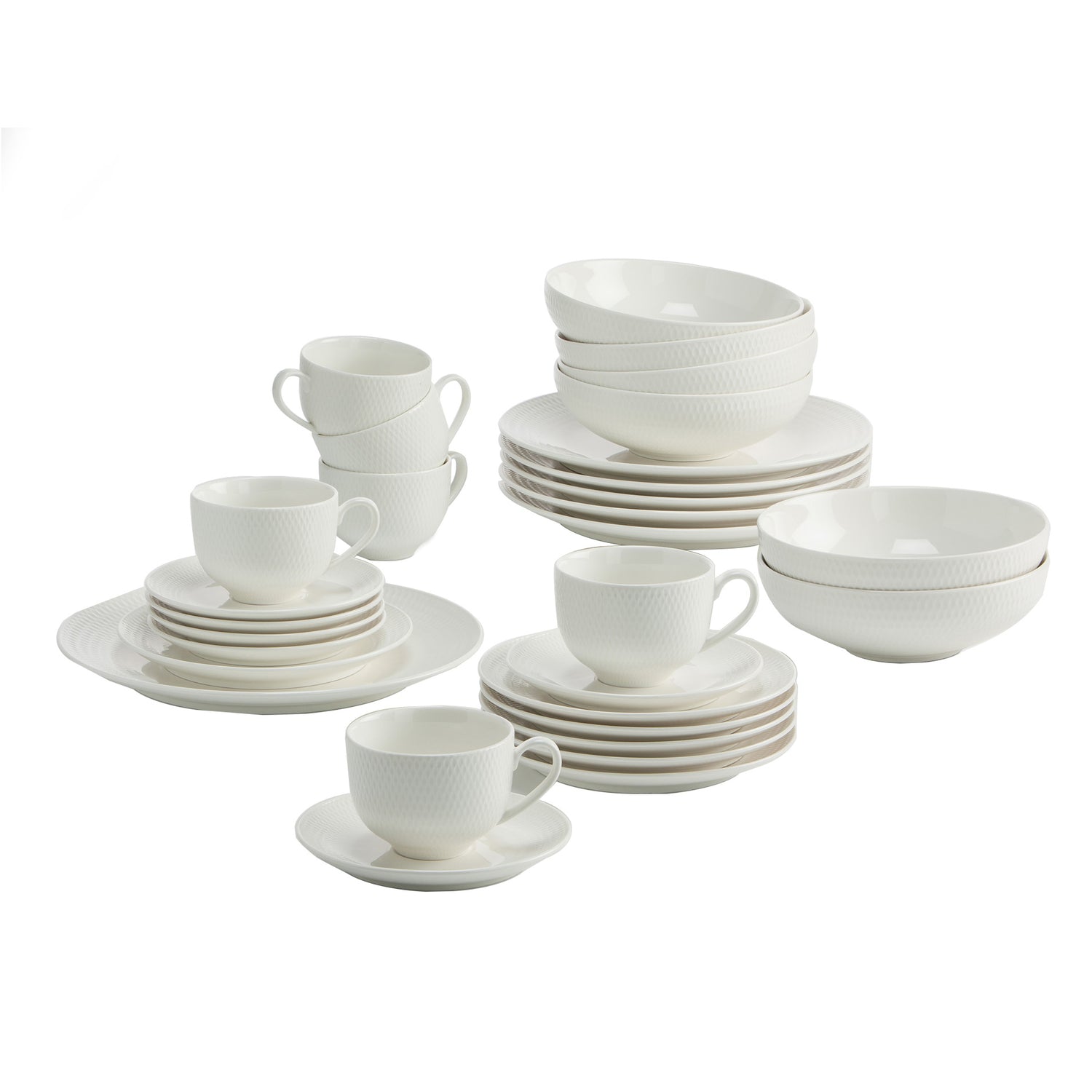 Maxwell & Williams Diamonds Round Koffie-/Dinerset 30-delig
