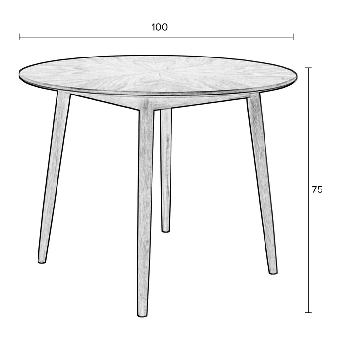 by fonQ basic Finn Eettafel - Ø 100 cm - Zwart