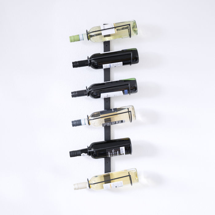 QUVIO Verticale wijnrek staal voor 6 flessen - Zwart