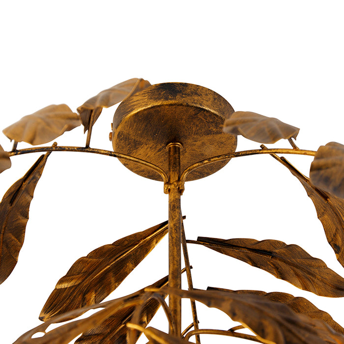 QAZQA Vintage plafondlamp antiek goud 45 cm - Linden