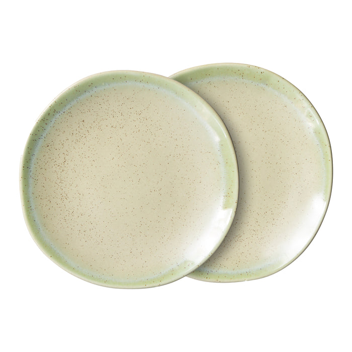 HKliving 70's Bord Ø 22 cm - Set van 2 - Pistachio