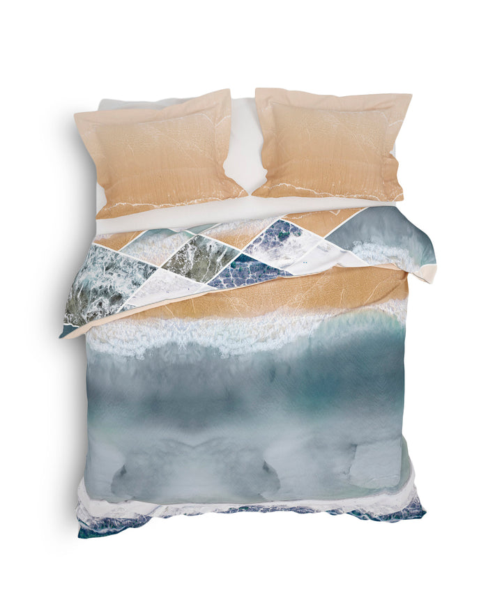 Heckett Lane Dekbedovertrek Katoen Satijn Carey - storm blue