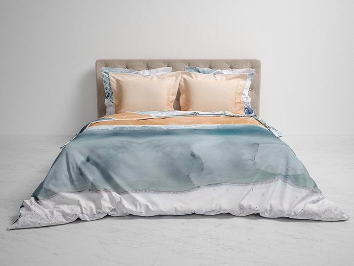 Heckett Lane Dekbedovertrek Katoen Satijn Carey - storm blue
