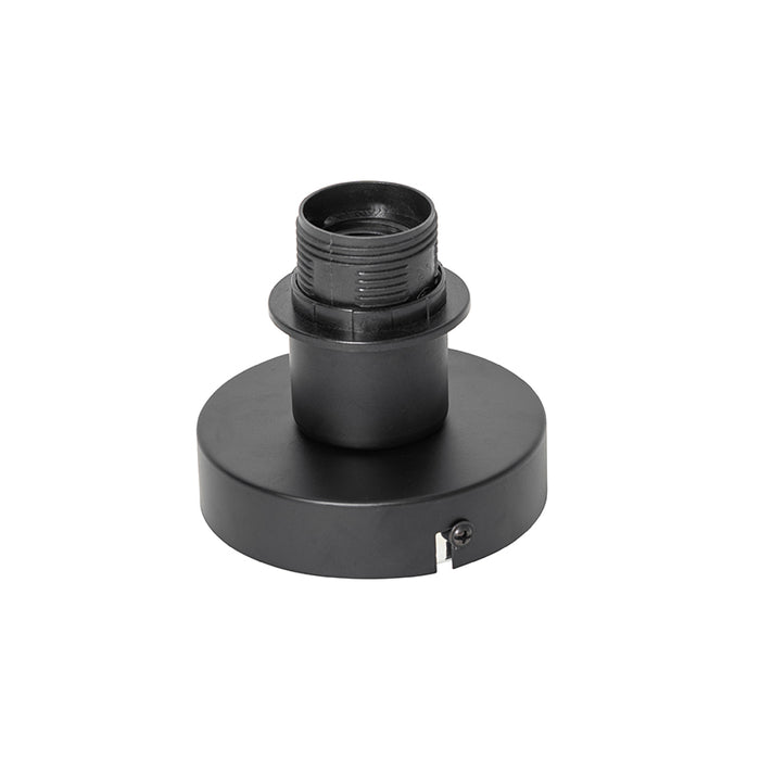 QAZQA Landelijke plafond en wandlamp zwart met rotan 25 cm - Kata