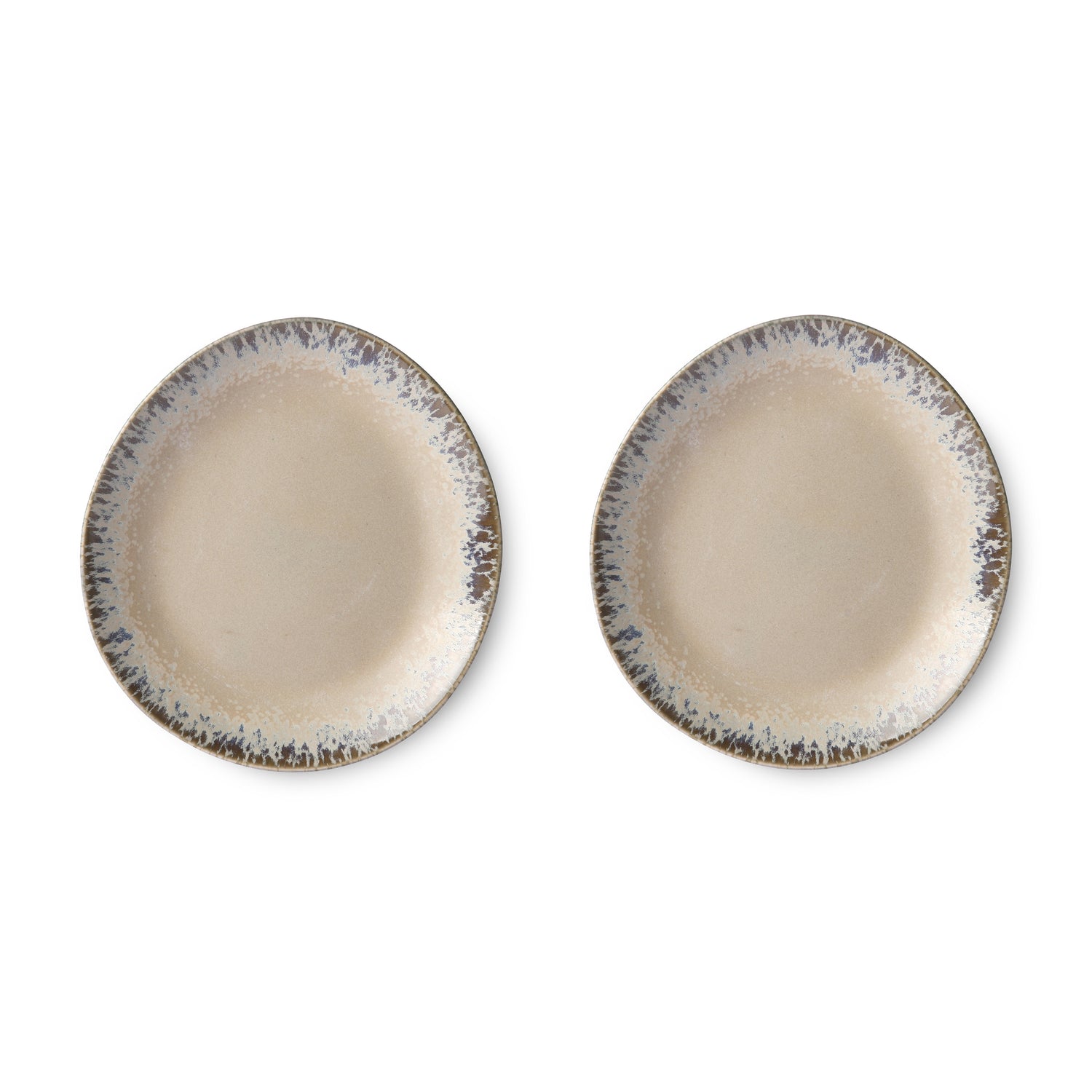 HKliving 70's Ontbijtbord Set van 2 - Ø 22 cm - Bark