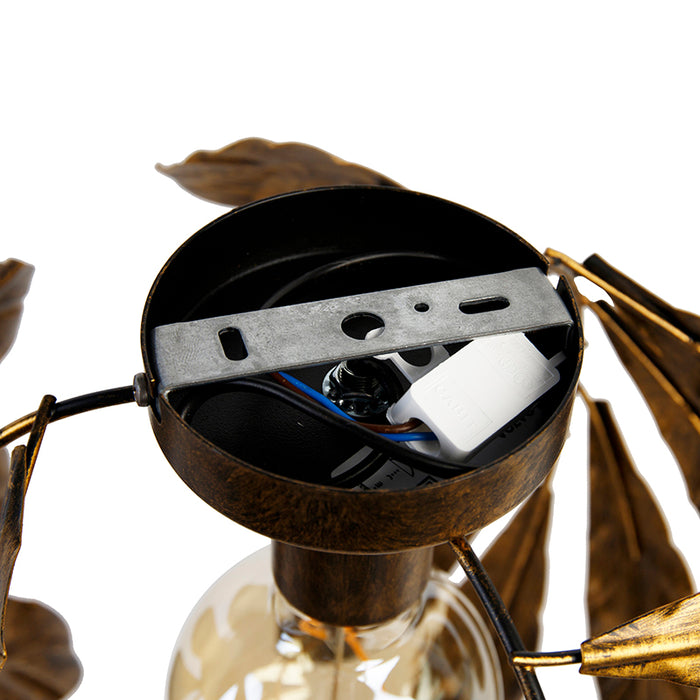 QAZQA Vintage plafondlamp antiek goud 30 cm - Linden