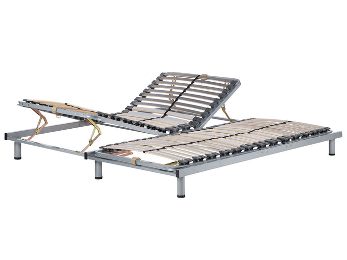 Beliani-COMFORT -Verstelbare lattenbodem-Zilver-180 x 200 cm-Staal