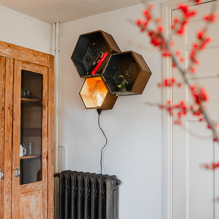 QAZQA Wandlamp comb wl - Roestbruin - Klassiek | Antiek - L 665mm