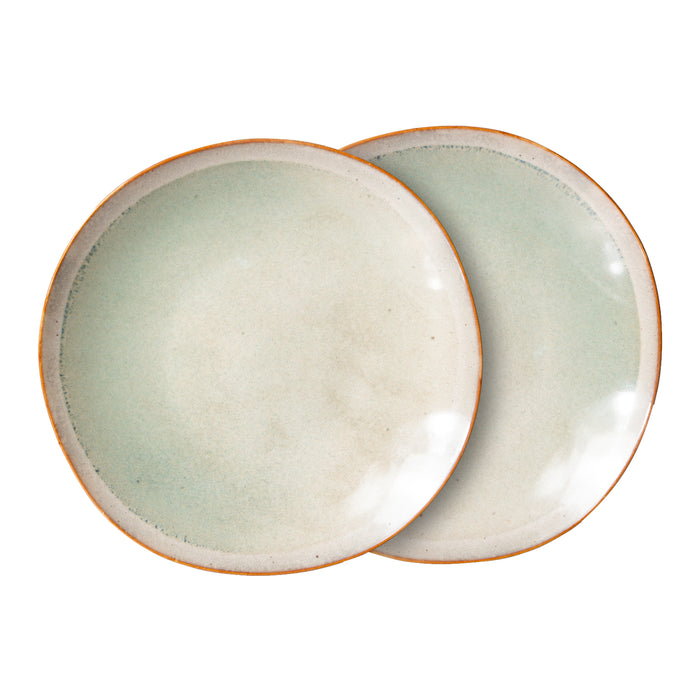 HKliving 70's Ceramics Bord Ø 22 cm - Set van 2 - Mist