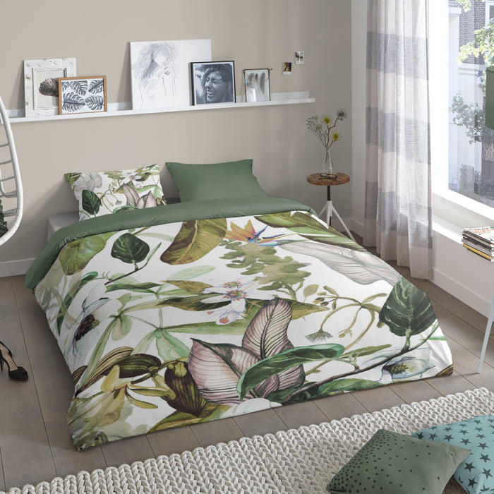 Good Morning Leaves Dekbedovertrek 200 x 220 cm - Groen