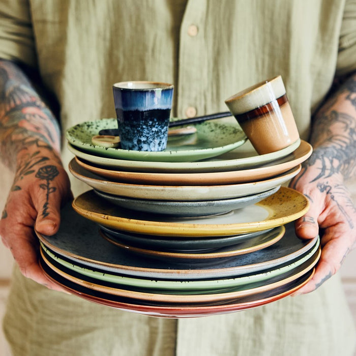 HKliving 70's Dinerbord Ø 29 cm - Set van 2 - Earth