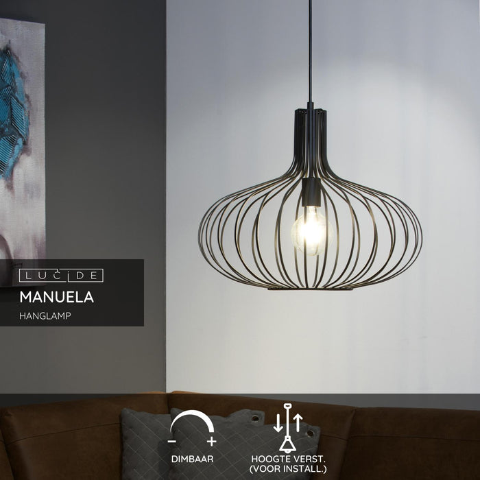 Lucide MANUELA Hanglamp - Zwart