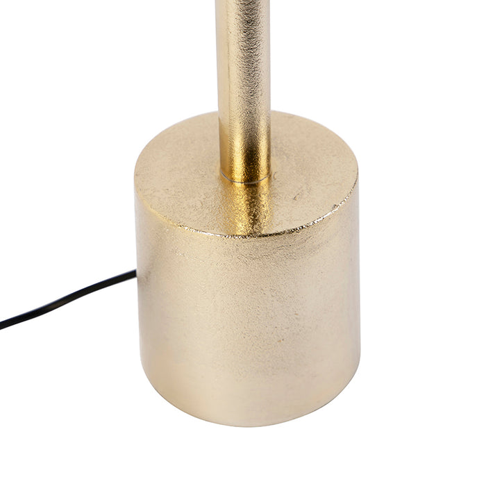 QAZQA Art Deco tafellamp goud velours kap roze 50 cm - Diverso