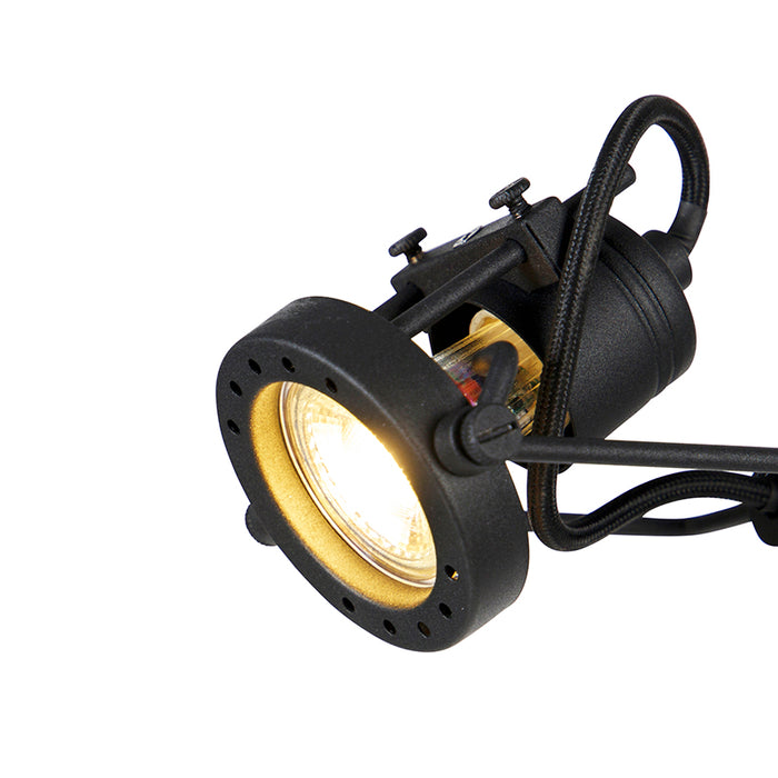 QAZQA Industriële vloerlamp zwart 2-lichts - Suplux