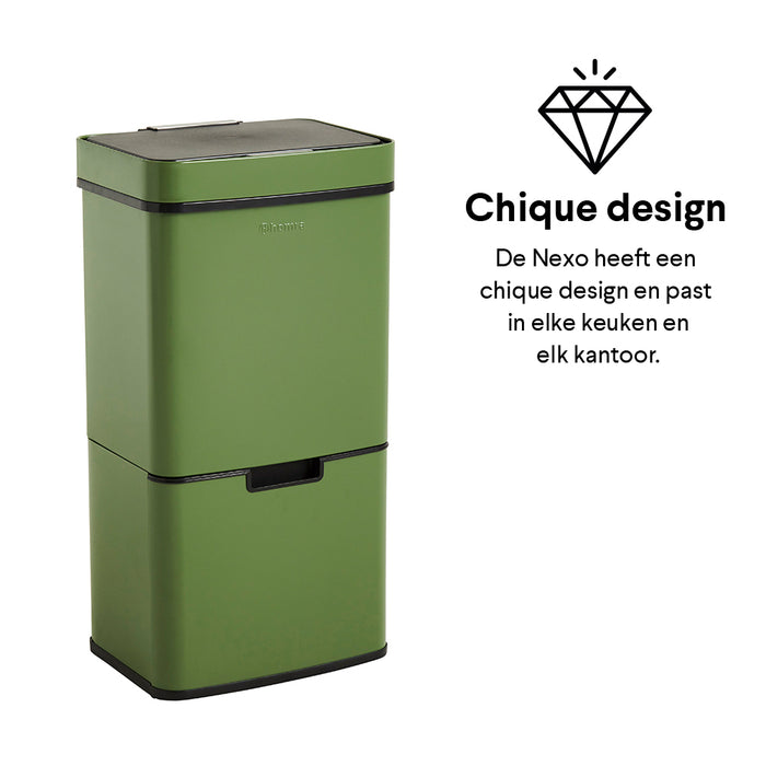 Homra Nexo Afvalemmer met Sensor 72 Liter (48+12+12 Liter) - Groen