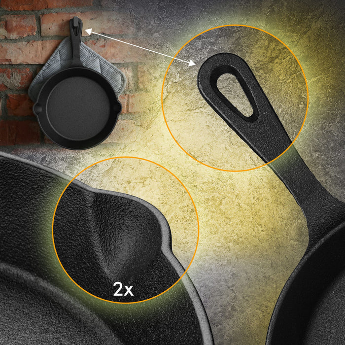 CLP Gietijzeren pannenset 3 stuks