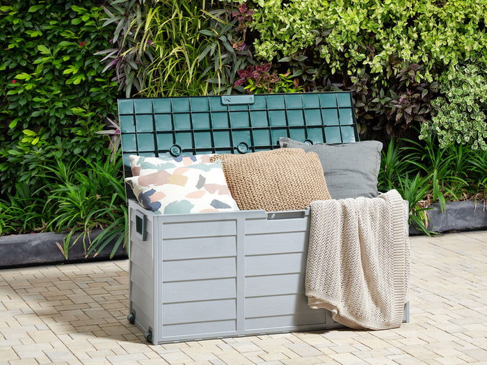 Beliani-LOCARNO-Kussenbox-Grijs|Groen-112 cm-Synthetisch materiaal