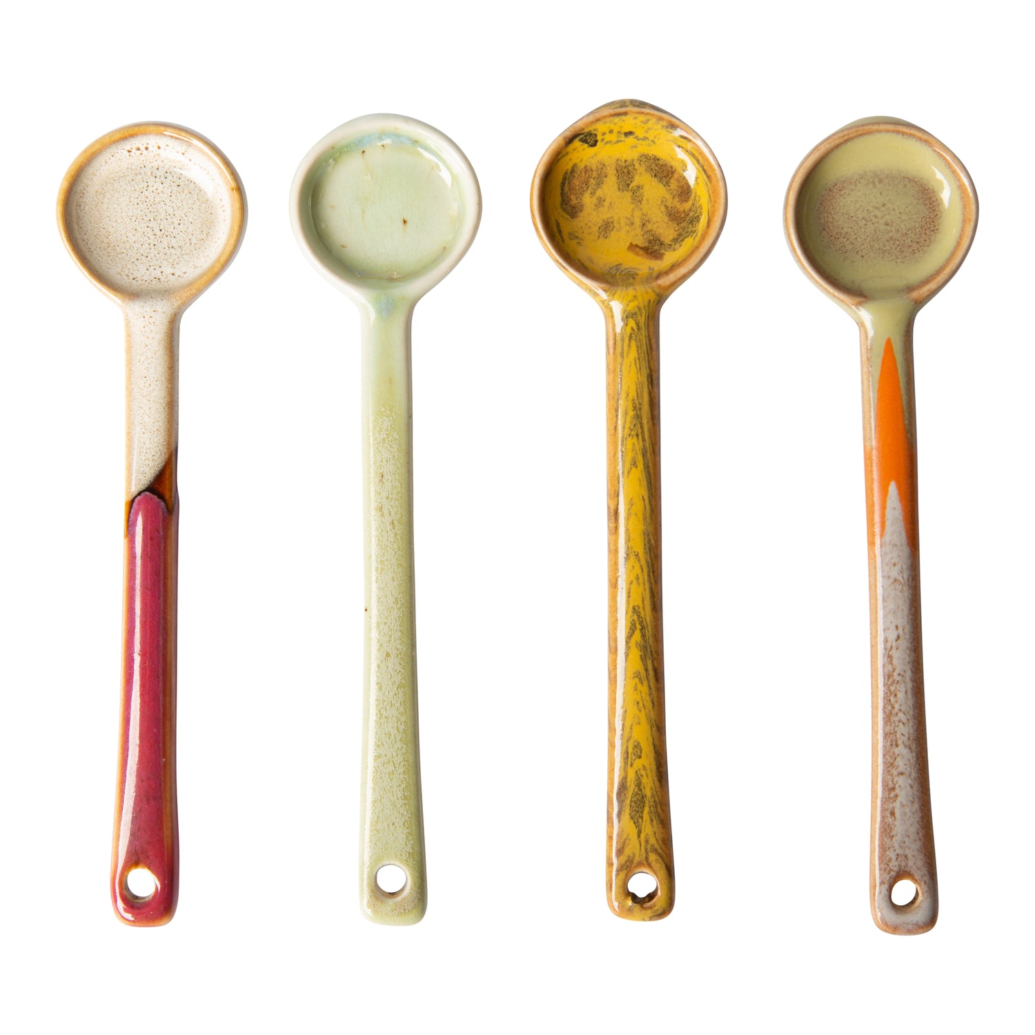 HKliving 70's Ceramics Lepels Set van 4 - L 12,5 cm - Scorpius