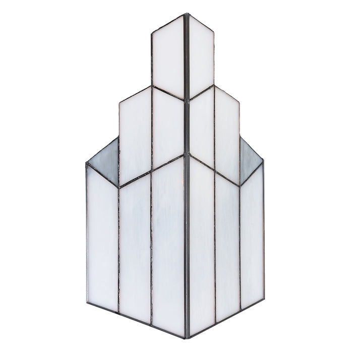 Clayre & Eef Wandlamp Tiffany  36x4x21 cm  Wit Glas Muurlamp