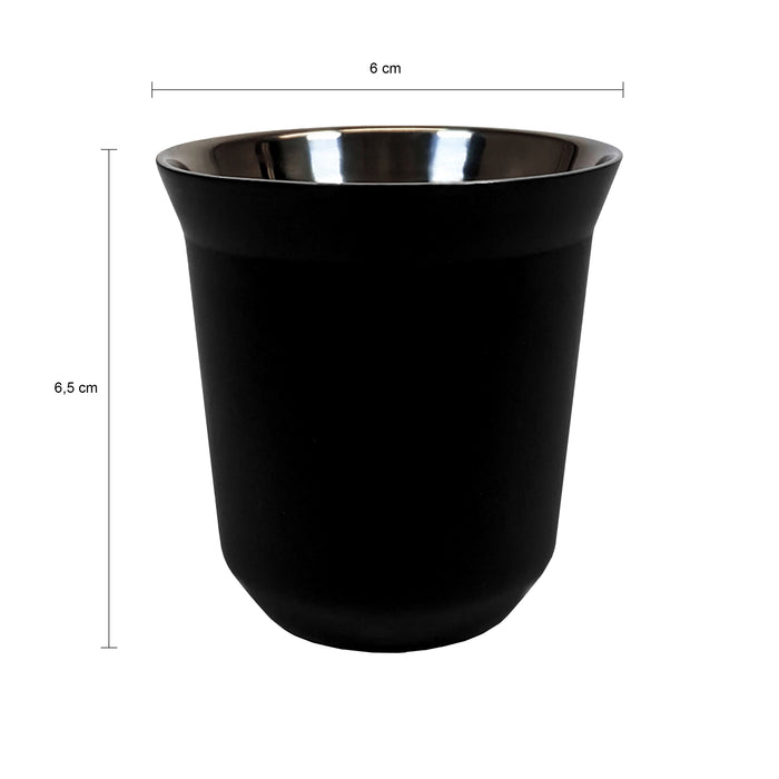 Krumble Espressokopjes staal set van 2 - Zwart